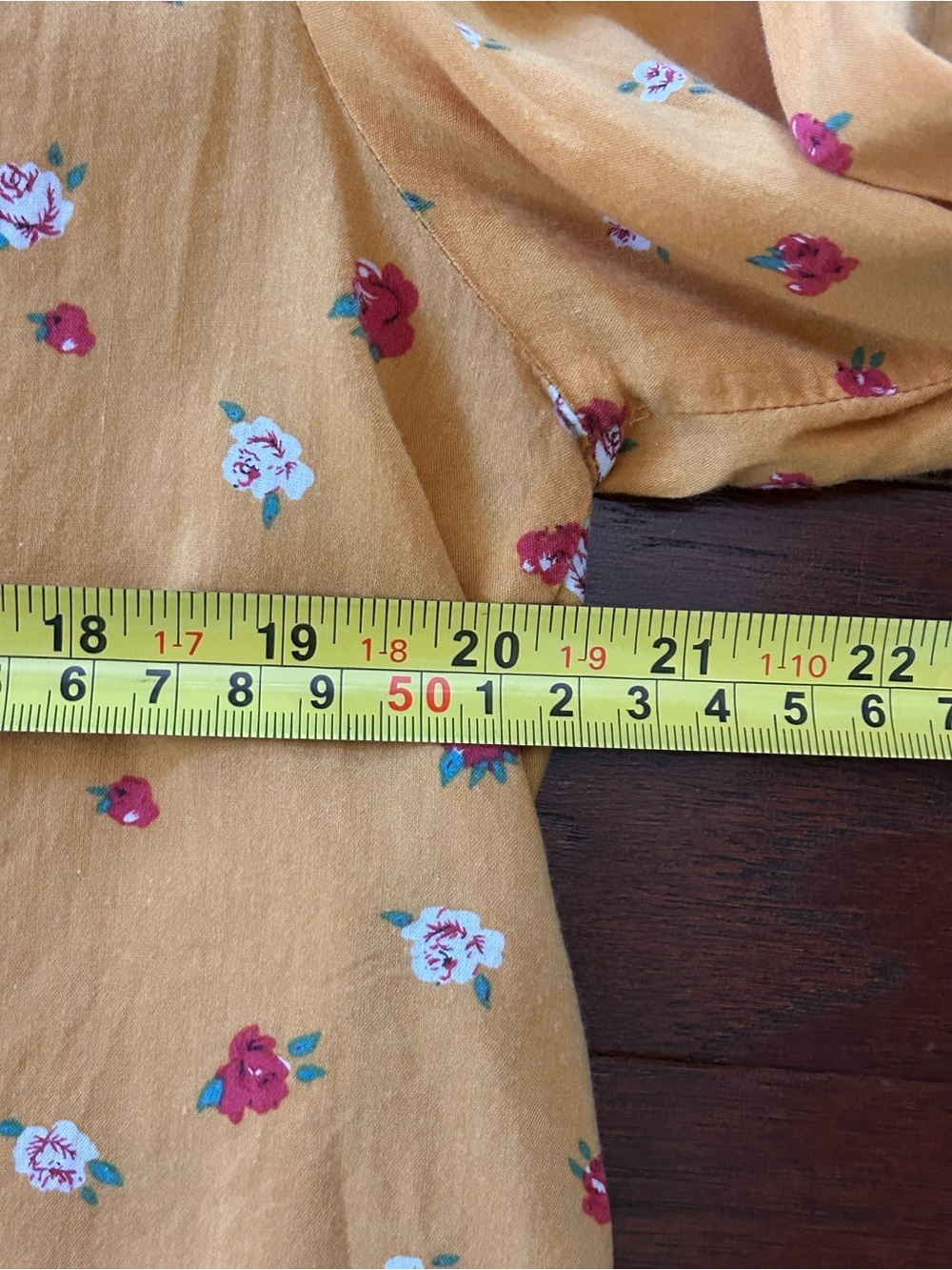 Anthropologie Maeve Phyllis Button Down Shirt Floral Mustard Yellow size 8 - Picture 10 of 11